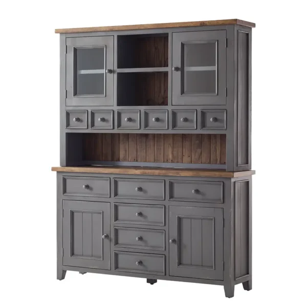 Buffetschrank 159 x 200 x 40cm Grau/Grau