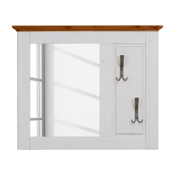 Wandgarderobe 104 x 200 x 48cm Weiß/Kiefer Weiß/Kiefer Bernstein