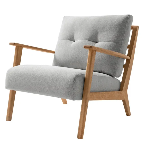 Sessel Grau/Hellgrau Webstoff Saia 83 x 80 x 75cm