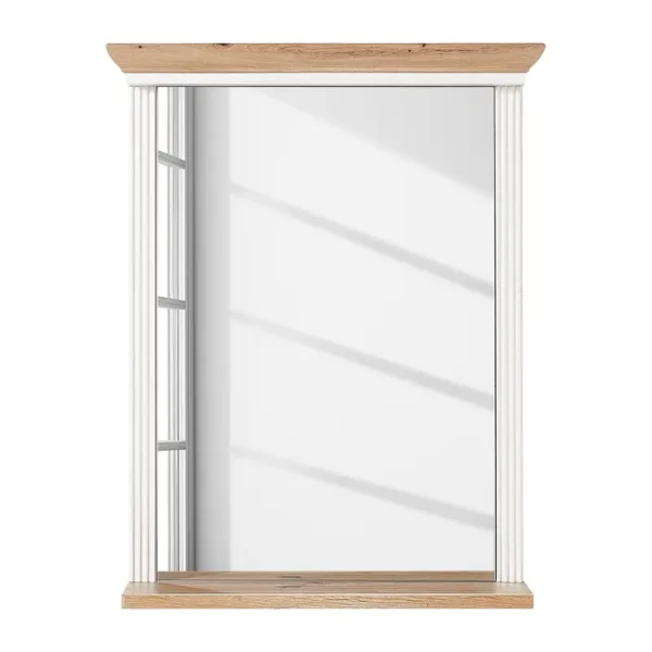 Spiegel 65cm Weiß/Pinie Weiß Dekor Rahmen: MDF Mitteldichte Holzfaserplatte , foliert Ablage & Absetzung: Spanplatte, foliert 65cm