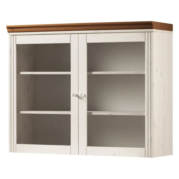Massiver Hängeschrank Typ A 100cm Weiß/Kiefer Weiß/Kiefer Honig