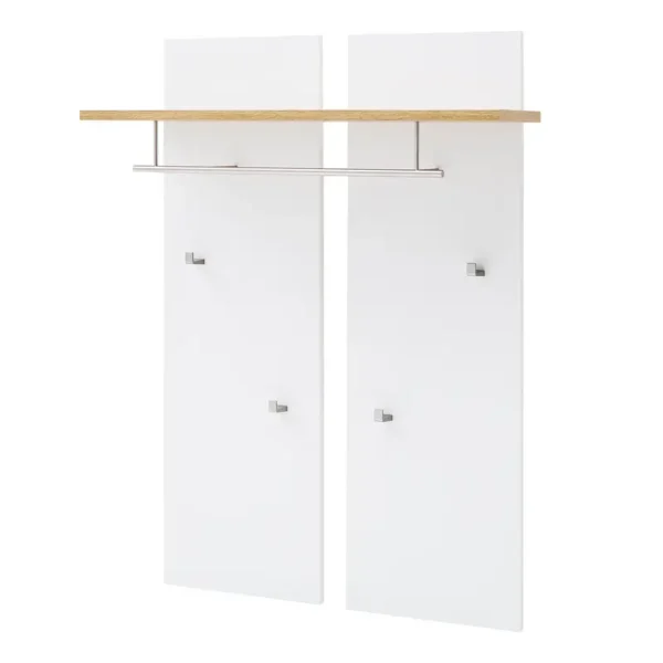 Garderobenpaneel 88 x 118 x 28cm Braun/Weiß