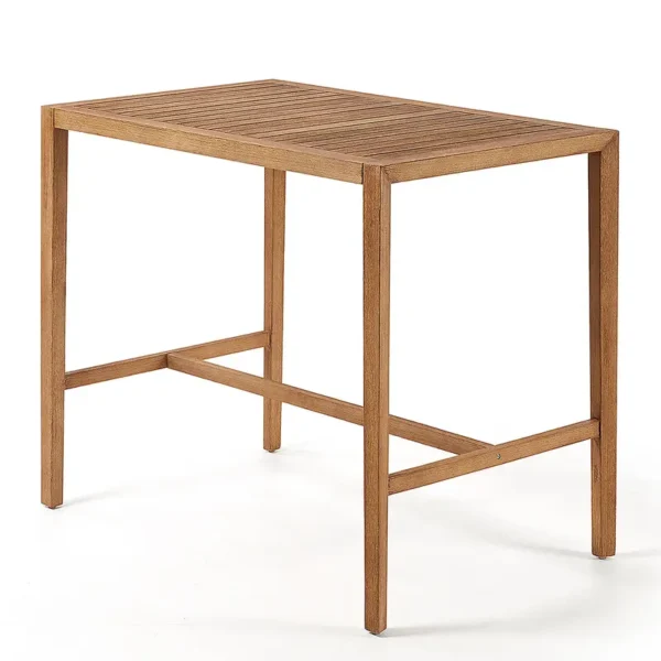 Tisch Rewan Massivholz Eukalyptus, lackiert 130cm Braun