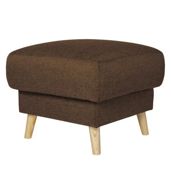 Polsterhocker 77 x 46 x 62cm Braun/Dunkelbraun Webstoff Luba: Dunkelbraun