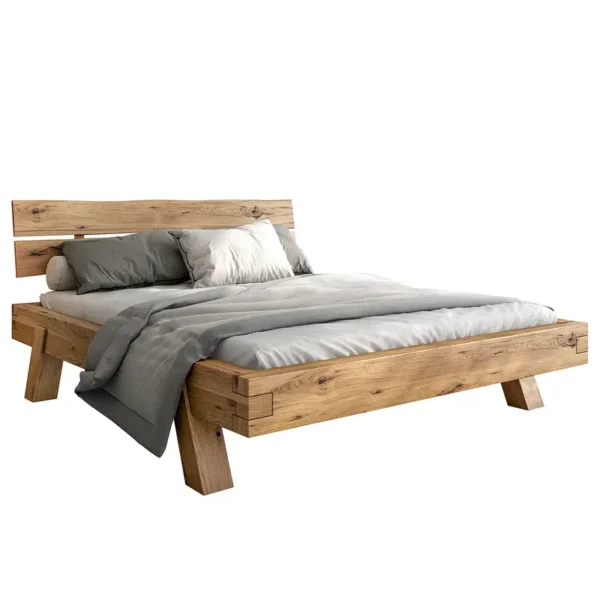 Massivholzbett WOODHAVEN 180 x 200cm Massivholz Eiche, geölt Braun/Eiche Eiche