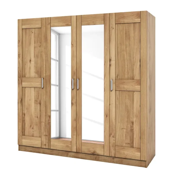Drehtürenschrank Woodston 202 x 205 x 60cm Braun/Braun