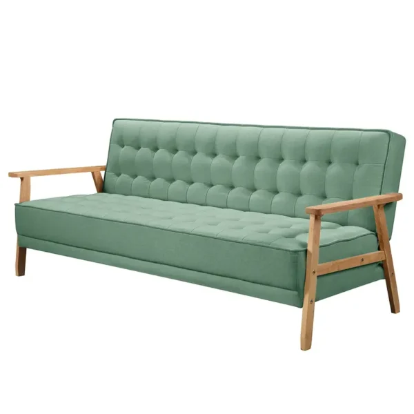 Schlafsofa MID CENTURY Grün/Mint Flachgewebe Sura 204 x 85 x 86cm mit Schlaffunktion Skandi