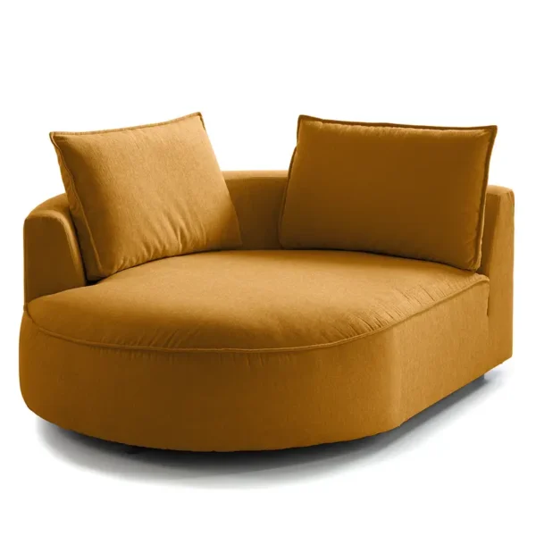 Modulottomane Gelb/Ocker Webstoff Saia 126 x 154cm Ausrichtung links Modern