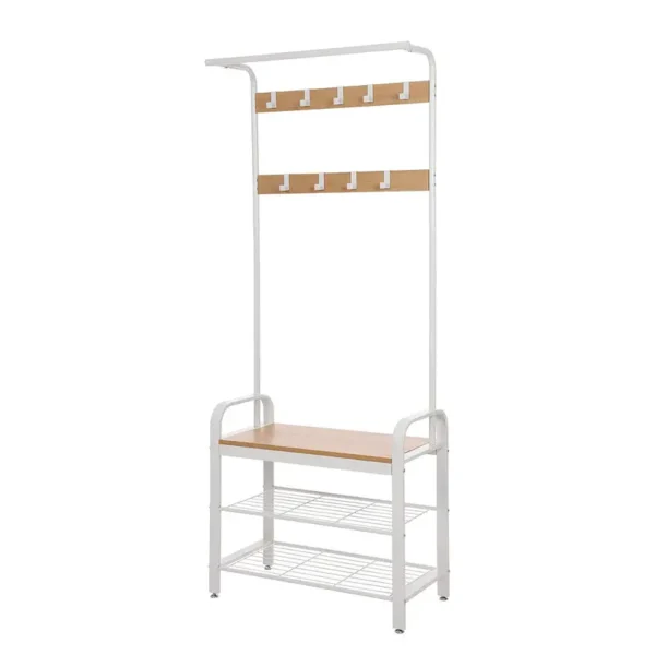 Kompaktgarderobe Westerly 72 x 183 x 34cm Weiß/Weiß/Beige