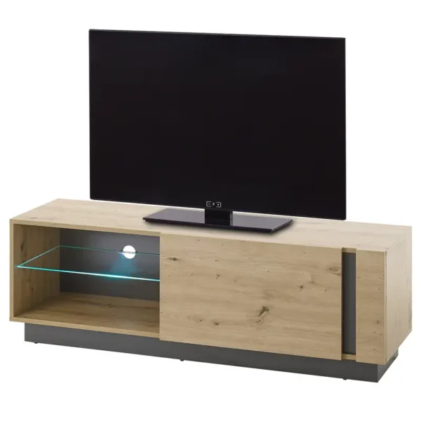 TV-Lowboard MDF Mitteldichte Holzfaserplatte , beschichtet Braun/Eiche Artisan Dekor 138cm