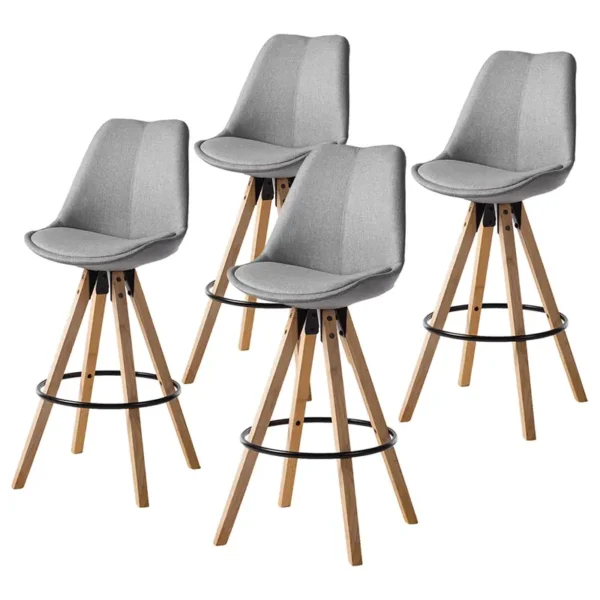 Barstuhl 49 x 112 x 55cm 4er Set Webstoff Cors: Granit