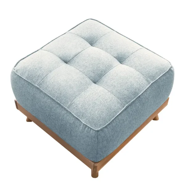 Polsterhocker Surribas 60 x 42 x 60cm Blau Webstoff Lark: Blau