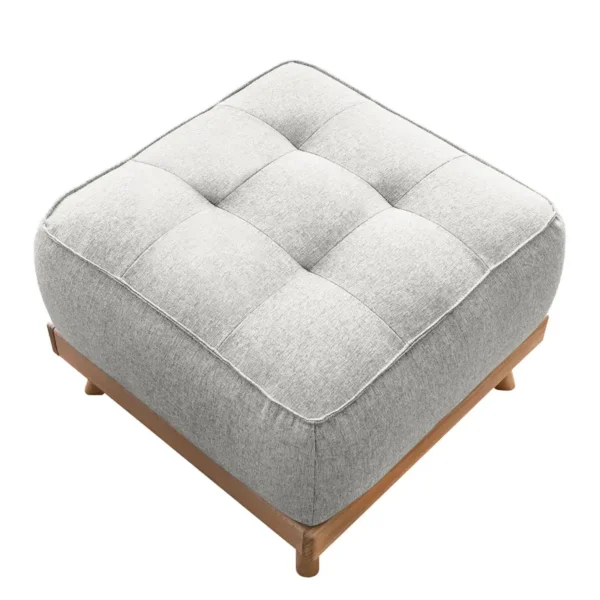 Polsterhocker Surribas 60 x 42 x 60cm Grau Webstoff Lark: Hellgrau