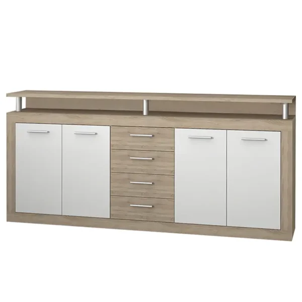 Sideboard Parzival 198 x 94 x 36cm Braun/Weiß