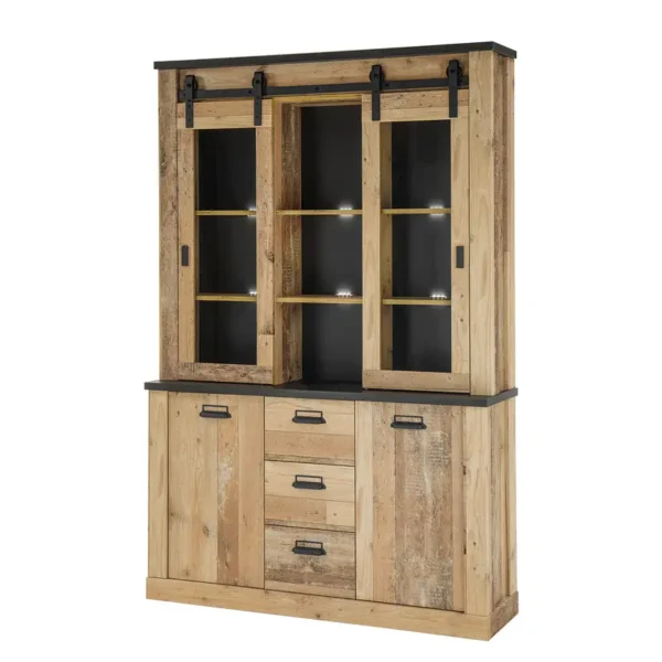 Buffet II 133 x 201 x 38cm Braun/Eiche Dekor