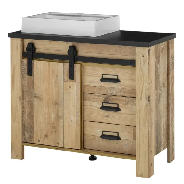Waschtisch 95 x 91 x 43cm Braun/Eiche Dekor