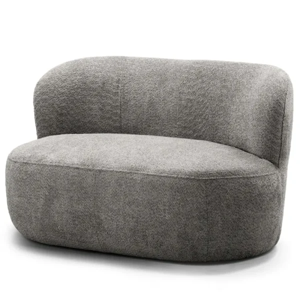 1,5-Sitzer Sofa LOVELOCK Grau/Grau Bouclé Stoff Cady 134 x 75 x 84cm Modern