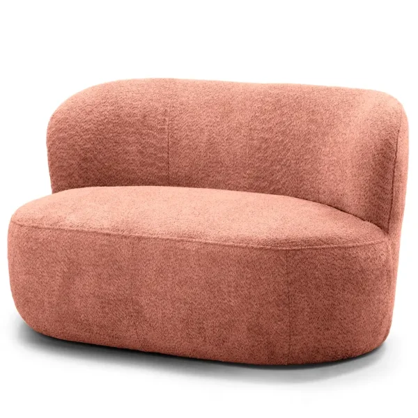 1,5-Sitzer Sofa LOVELOCK Pink/Rosa Bouclé Stoff Cady 134 x 75 x 84cm Modern