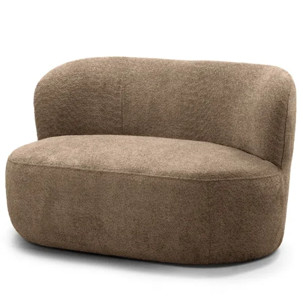 1,5-Sitzer Sofa LOVELOCK Braun/Hellbraun Bouclé Stoff Cady 134 x 75 x 84cm Modern