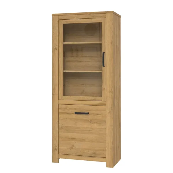 Standvitrine 77 x 185 x 42cm Braun