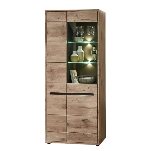 Vitrinenschrank 80 x 202 x 38cm Braun