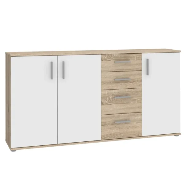 Sideboard Kiltealy 159 x 82 x 31cm Braun/Weiß