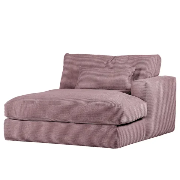 Recamiere Izumo Violett Cordstoff Coco 135 x 67 x 140cm Ottomane davorstehend rechts Modern