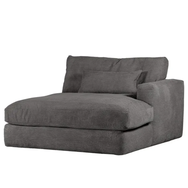 Recamiere Izumo Grau Cordstoff Coco 135 x 67 x 140cm Ottomane davorstehend rechts Modern