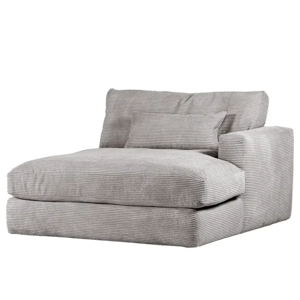 Recamiere Izumo Grau Cordstoff Coco 135 x 67 x 140cm Ottomane davorstehend rechts Modern