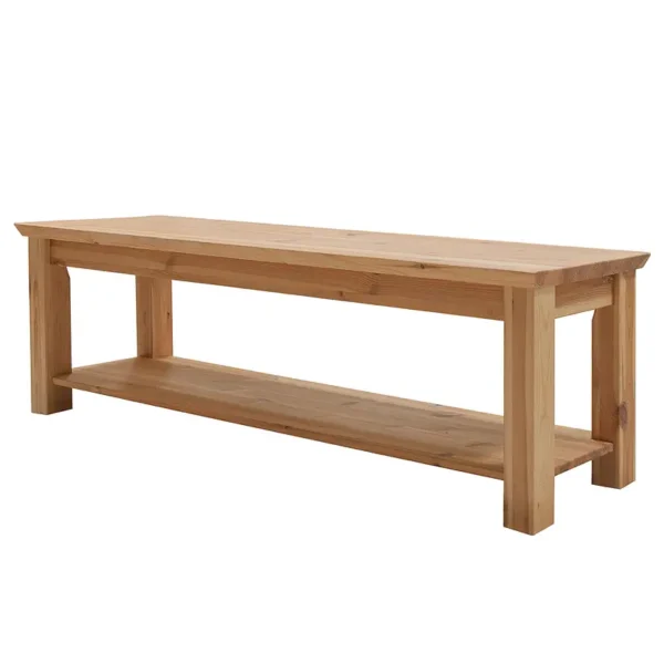 Massive Sitzbank 140 x 43 x 36cm Braun