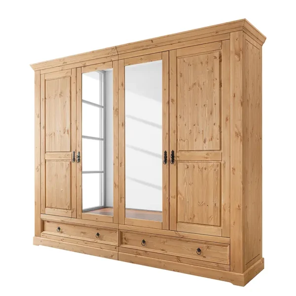 Massiver Drehtürenschrank 254cm Braun