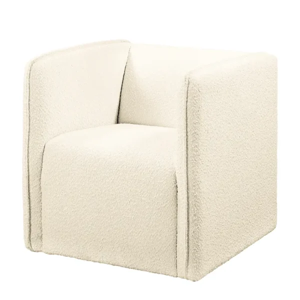 Sessel TYSKBO Weiß Bouclé Stoff Panju 72 x 82 x 77cm