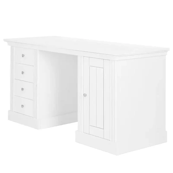 Massiver Schreibtisch 150 x 79 x 56cm Weiß