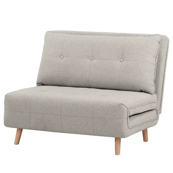 Schlafsessel Grau/Hellgrau Material: Textil, Holz teilmassiv Oberfläche Holz: Lasiert 102 x 81 x 87cm