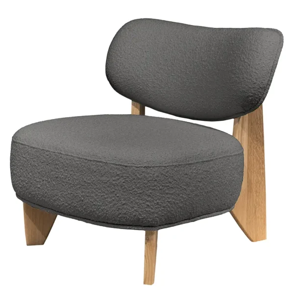 Sessel SOMATE Grau/Graphit Bouclé Stoff Asta 70 x 72 x 79cm