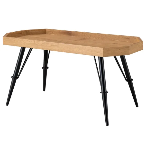 Couchtisch MANGAZAI 100cm Braun/Beige/Eiche Dekor/Schwarz