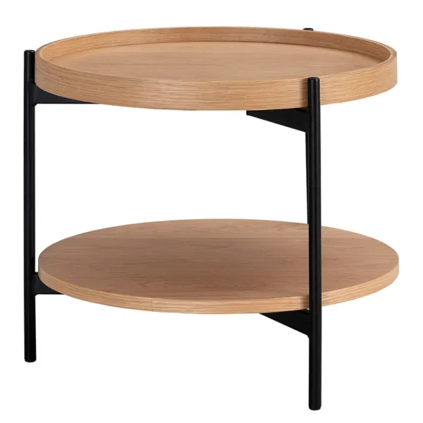 Beistelltisch DOLOGANI Ø 52cm Braun/Beige/Eiche