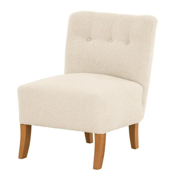 Sessel Tillet Weiß Bouclé Stoff Nola 62 x 79 x 67cm
