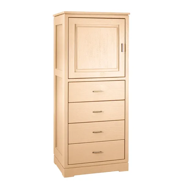 Highboard Glatt 59 x 142 x 46cm Türanschlag links Braun/Beige/Pinie Hell