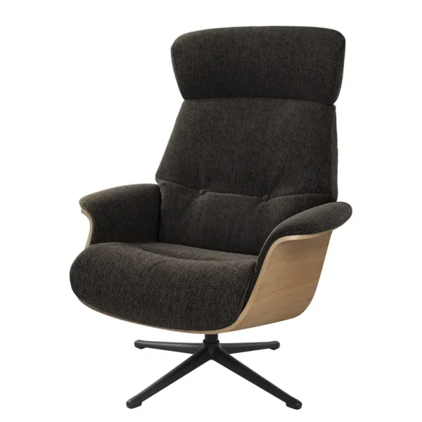 Sessel manuell verstellbar Schwarz/Schwarzbraun Webstoff Saia Eiche Schwarz 83 x 110 x 88cm
