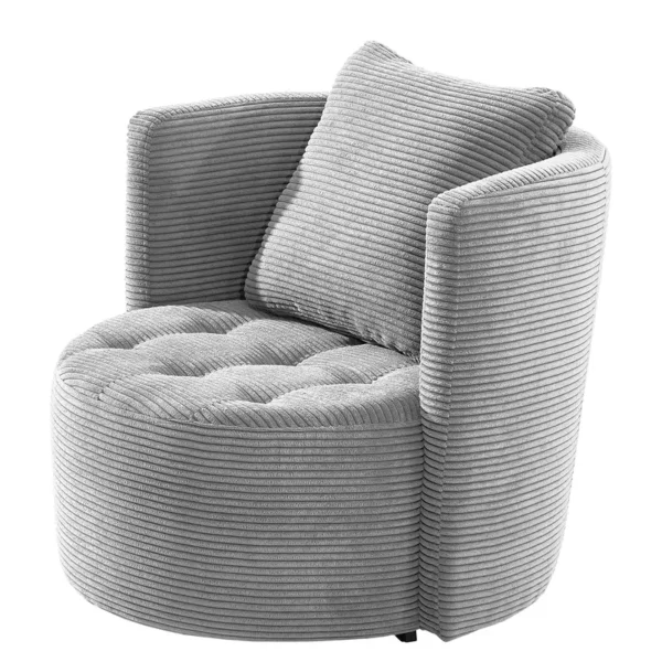 Sessel Timboan Gelb/Hellgrau Cordstoff Poppy ohne Hocker 65 x 77 x 40cm