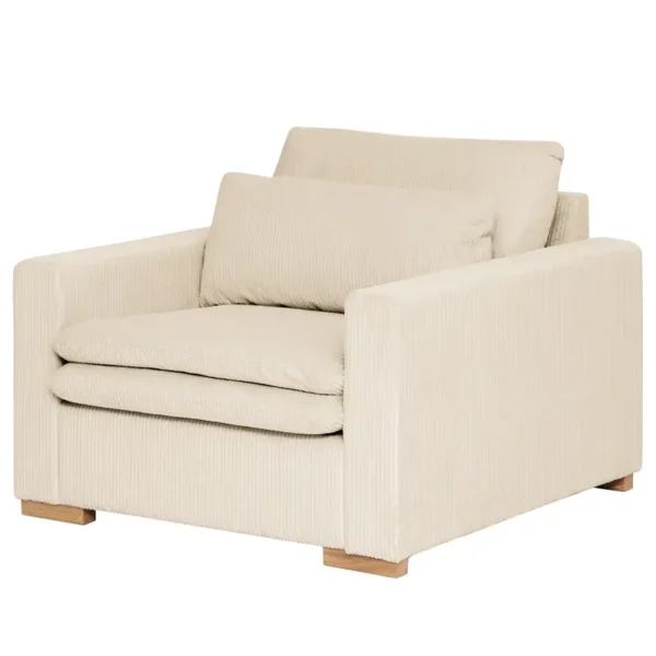 Sessel Dailman Beige Cordstoff Lola 110 x 82 x 104cm