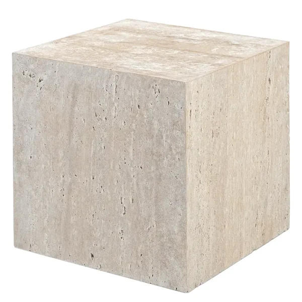 Travertin-Beistelltisch BALIZA 40 x 40cm Beige/Beige