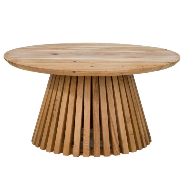 Massiver Couchtisch MAZDOU Ø 80cm Braun/Akazie