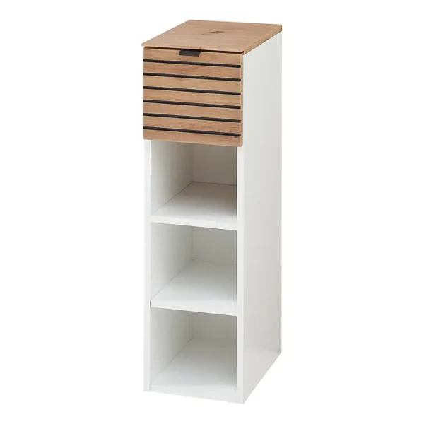 Wandregal MDF Mitteldichte Holzfaserplatte , foliert Weiß/Weiß 25 x 84 x 37cm