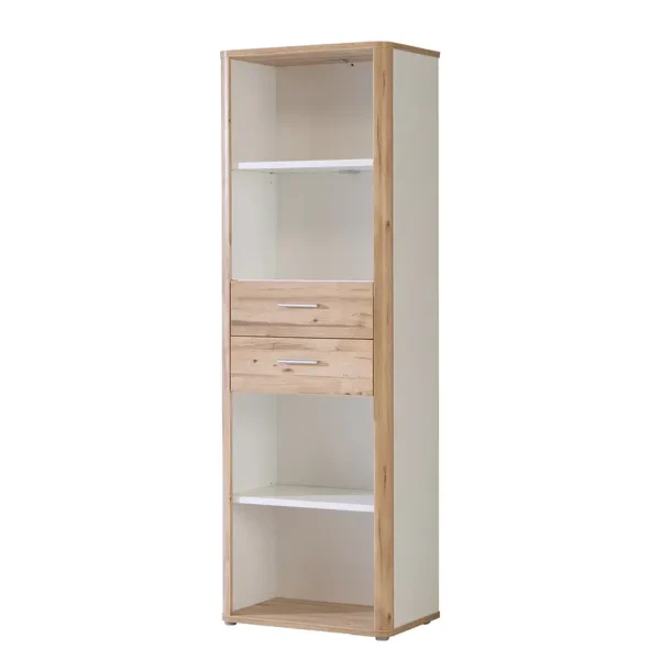 Regal Spanplatte, foliert Braun/Weiß 66 x 198 x 41cm