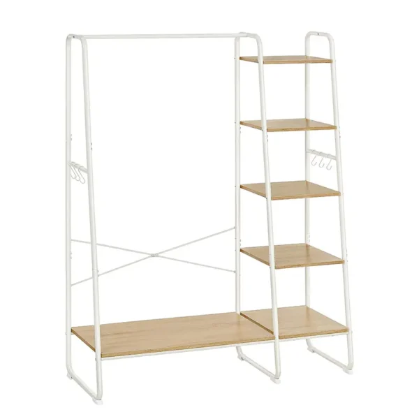 Kompaktgarderobe 120 x 160 x 45cm Weiß/Eiche Dekor/Weiß