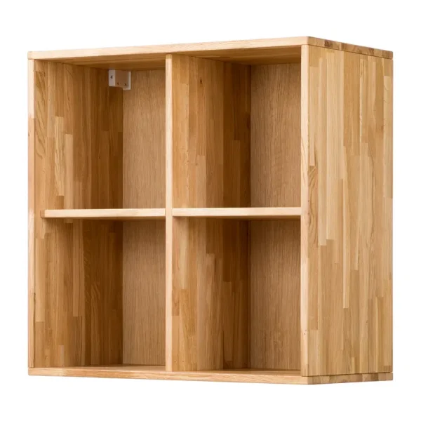 Regalelement mit Rückwand Massivholz Wildeiche, geölt Braun 74 x 74 x 35cm