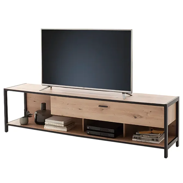 TV-Lowboard 215 cm Front & Korpus: Spanplatte, beschichtet Gestell: MDF Mitteldichte Holzfaserplatte , beschichtet Braun 215 x 57 x 46cm