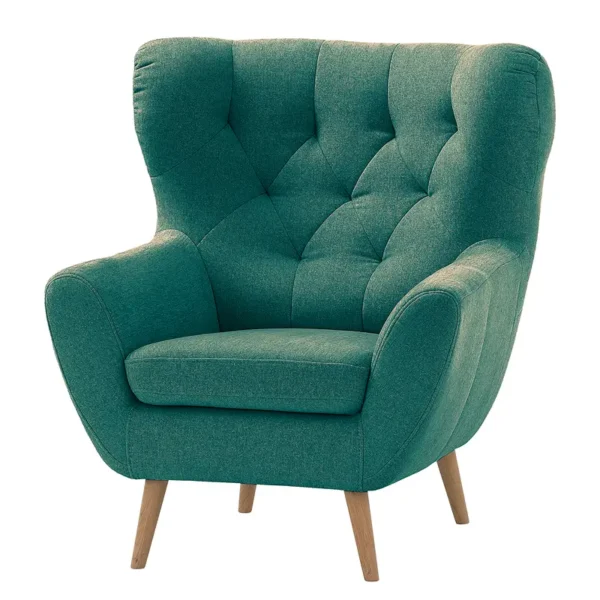 Sessel Braun Webstoff Sioma Eiche Hell 89 x 104 x 92cm